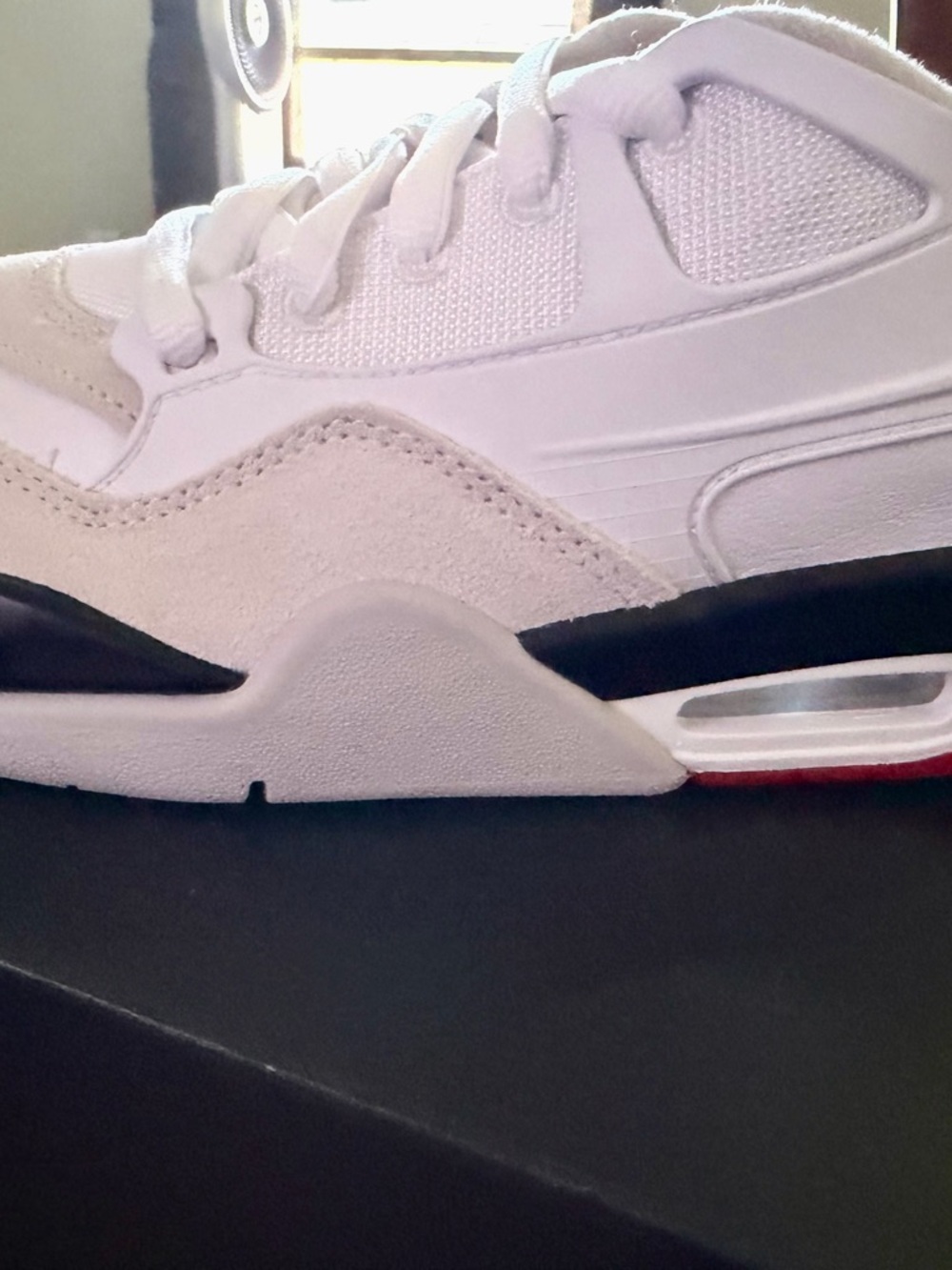 Air Jordan 4 RM (GS) White/Varsity Red-Black Kids Sneakers 64 - Size 6Y